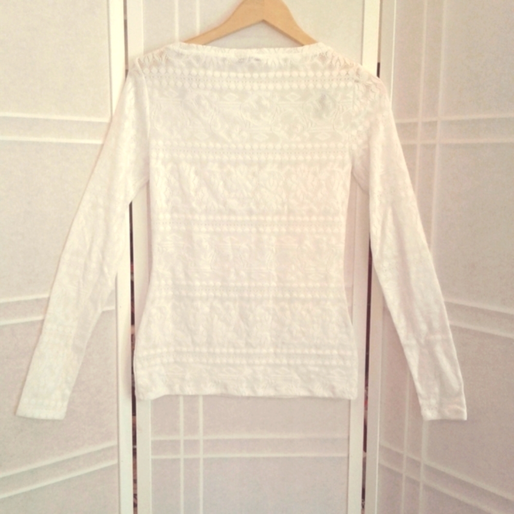 BCBG MAX AZRIA lace white blouse top